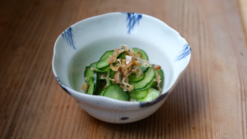 はも皮ときゅうりの酢の物